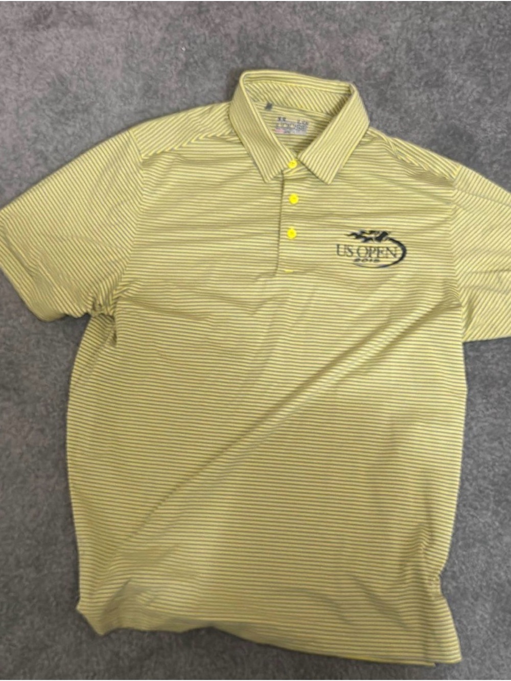 LG Men's Yellow Striped Polo with US Open Logo